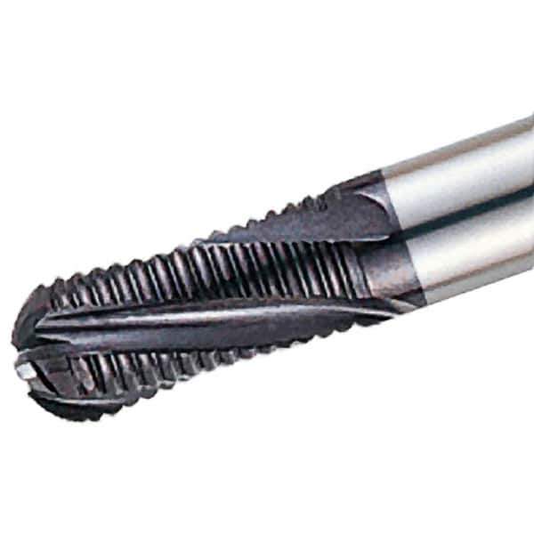 Iscar - 8mm Diam, 16mm LOC, 3 Flute Solid Carbide Roughing Ball End Mill - TiAlN Finish, 63mm OAL, 8mm Shank Diam, Single End, 20° Helix - Eagle Tool & Supply