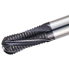 Iscar - 16mm Diam, 32mm LOC, 4 Flute Solid Carbide Roughing Ball End Mill - TiAlN Finish, 92mm OAL, 16mm Shank Diam, Single End, 20° Helix - Eagle Tool & Supply