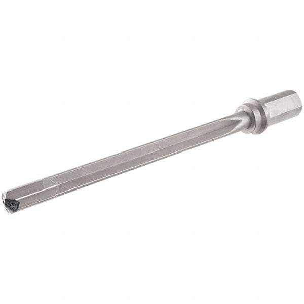 Iscar - 225mm Max Drill Depth, 15xD, 14.5mm Diam, Indexable Insert Drill - 1 Insert, 25mm Shank Diam, Weldon Flat Shank - Eagle Tool & Supply