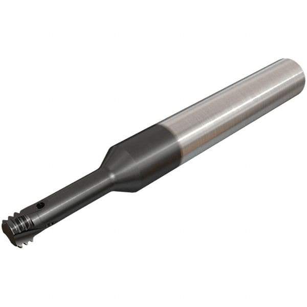 Iscar - UNJ, 5.1mm Cutting Diam, 3 Flute, Solid Carbide Helical Flute Thread Mill - Internal Thread, 16mm LOC, 64mm OAL, 8mm Shank Diam - Eagle Tool & Supply