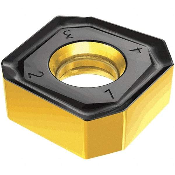 Iscar - S845 SNMU1806 MM Grade IC830 Carbide Milling Insert - TiAlN/AlTiN/TiN Finish, 7mm Thick, 18.8mm Inscribed Circle, 1mm Corner Radius - Eagle Tool & Supply