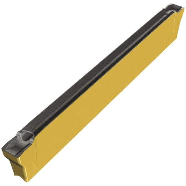 Iscar - DGL2002 6D Grade IC830, 2mm Cutting Width Carbide Cutoff Insert - Left Hand Lead Angle, 0.2mm Corner Radius, TiAlN/AlTiN/TiN Finish - Eagle Tool & Supply