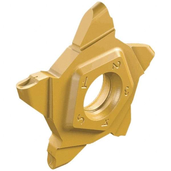 Iscar - 24N200PENTA C Grade IC908, 2mm Cutting Width Carbide Grooving Insert - 3mm Max Depth of Cut, 1mm Corner Radius, TiAlN Finish - Eagle Tool & Supply