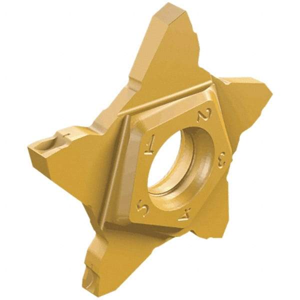 Iscar - 24R200PENTA C Grade IC1008, 2mm Cutting Width Carbide Grooving Insert - 6mm Max Depth of Cut, Right Hand, 0.1mm Corner Radius, TiAlN/TiN Finish - Eagle Tool & Supply
