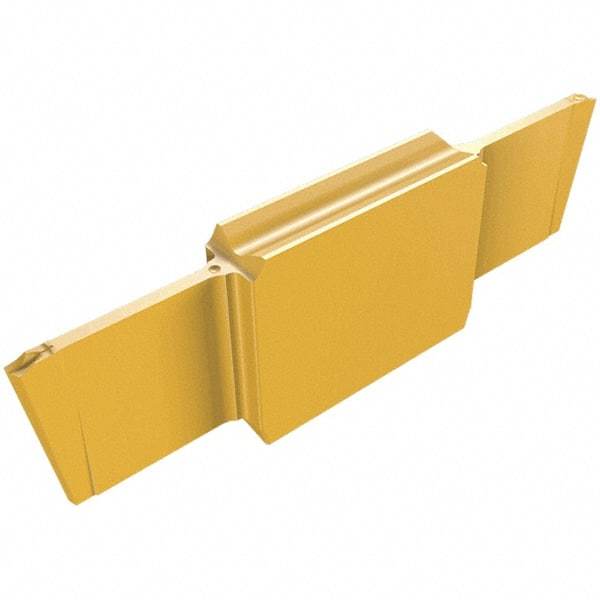Iscar - BGM1001 6D Grade IC1008, 1mm Cutting Width Carbide Cutoff Insert - Right Hand Lead Angle, 0.1mm Corner Radius, TiAlN/TiN Finish - Eagle Tool & Supply
