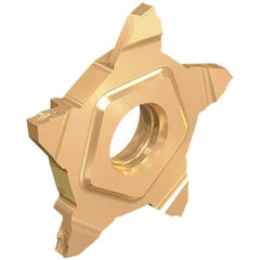 Iscar - 24N39PENTA Grade IC908, 0.2mm Cutting Width Carbide Grooving Insert - 0.24mm Corner Radius, TiAlN Finish - Eagle Tool & Supply