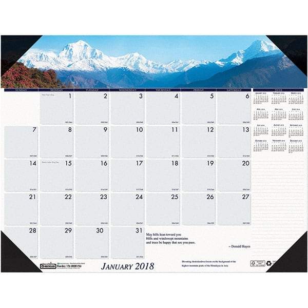 House of Doolittle - 12 Sheet, 22 x 17", Desk Pad Calendar - Mountains - Eagle Tool & Supply