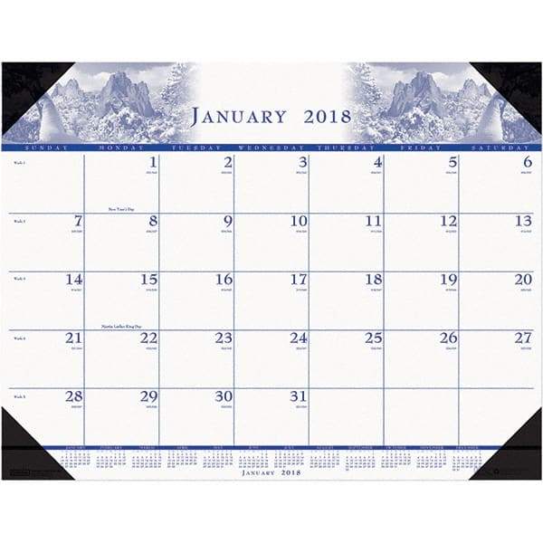 House of Doolittle - 12 Sheet, 22 x 17", Desk Pad Calendar - Nature - Eagle Tool & Supply