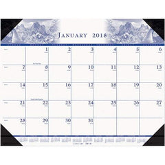 House of Doolittle - 12 Sheet, 22 x 17", Desk Pad Calendar - Nature - Eagle Tool & Supply