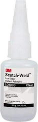 3M - 0.71 oz Bottle Clear Instant Adhesive - Series Part Number LO1000, 20 to 70 sec Working Time, 24 hr Full Cure Time - Eagle Tool & Supply