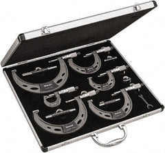 Starrett - Mechanical Outside Micrometer Sets Minimum Measurement (Inch): 0 Maximum Measurement (Inch): 6 - Eagle Tool & Supply