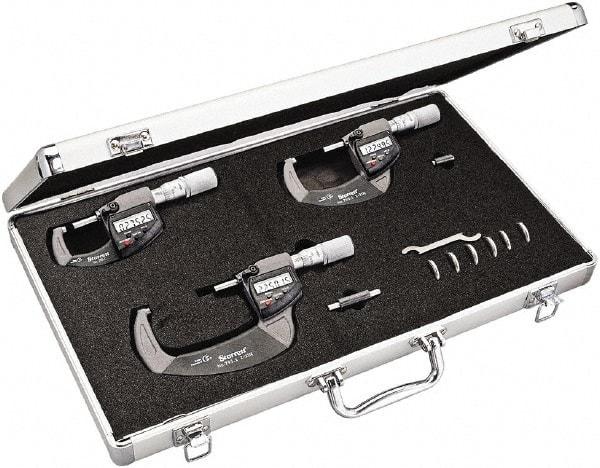 Starrett - Mechanical Outside Micrometer Sets Minimum Measurement (Inch): 0 Maximum Measurement (Inch): 3 - Eagle Tool & Supply