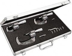 Starrett - Mechanical Outside Micrometer Sets Minimum Measurement (Inch): 0 Maximum Measurement (Inch): 3 - Eagle Tool & Supply