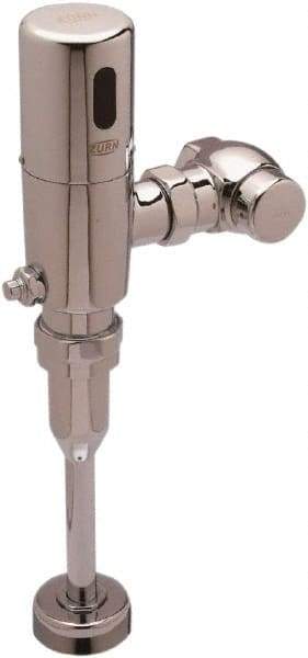 Zurn - 3/4" Spud Coupling, 1" Pipe, Urinal Automatic Flush Valve - Single Flush, 0.125 Gal per Flush, Chrome Cover, Powered by 4 AA Batteries - Eagle Tool & Supply