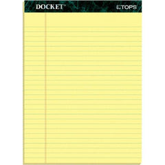 TOPS - 50 Sheet, 8-1/2 x 11-3/4", Legal/Wide (Style) Writing Pad - Canary - Eagle Tool & Supply