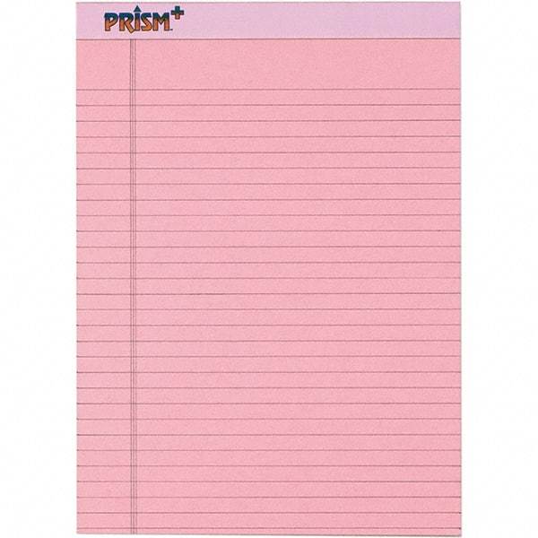 TOPS - 50 Sheet, 8-1/2 x 11-3/4", Legal/Wide (Style) Legal Pad - Pastel Pink - Eagle Tool & Supply