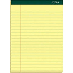 TOPS - 100 Sheet, 8-1/2 x 11-3/4", Narrow Writing Pad - Canary - Eagle Tool & Supply