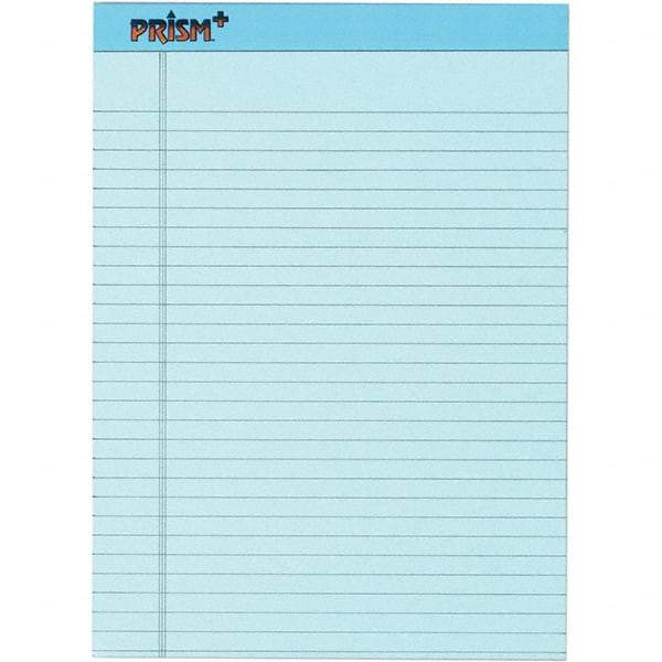 TOPS - 50 Sheet, 8-1/2 x 11-3/4", Legal/Wide (Style) Legal Pad - Pastel Blue - Eagle Tool & Supply