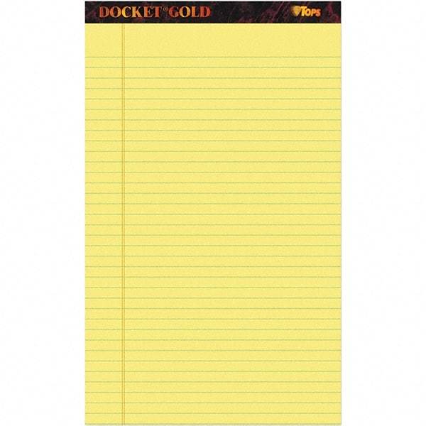 TOPS - 50 Sheet, 8-1/2 x 14", Legal/Wide (Style) Writing Pad - Canary - Eagle Tool & Supply