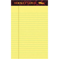 TOPS - 50 Sheet, 5 x 8", Narrow Writing Pad - Canary - Eagle Tool & Supply