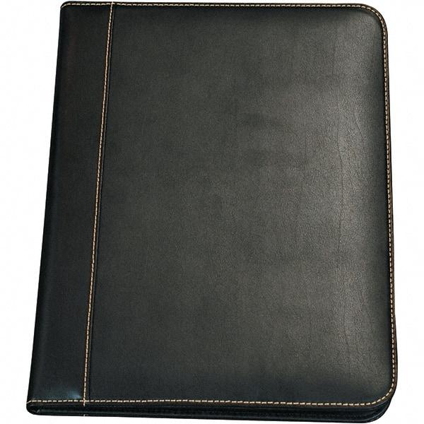 Samsill - 50 Sheet, 8-1/2 x 11", Legal (Style) Leather Padfolio - Black - Eagle Tool & Supply