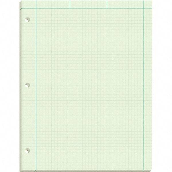 TOPS - 100 Sheet, 8-1/2 x 11", Quadrille Engineering Computation Pad - Black, Green - Eagle Tool & Supply
