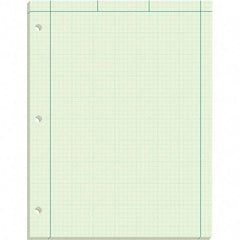 TOPS - 100 Sheet, 8-1/2 x 11", Quadrille Engineering Computation Pad - Black, Green - Eagle Tool & Supply