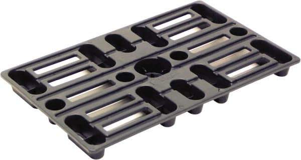 Valley Craft - 15" Long x 24" & Wide x 1-1/2" High Plastic Nestable Pallet - 800 Lb Static Capacity, Black - Eagle Tool & Supply