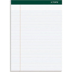 TOPS - 100 Sheet, 8-1/2 x 11-3/4", Narrow Docket Ruled Pad - White - Eagle Tool & Supply