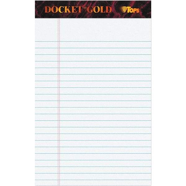 TOPS - 50 Sheet, 6 x 8", Narrow Writing Pad - White - Eagle Tool & Supply
