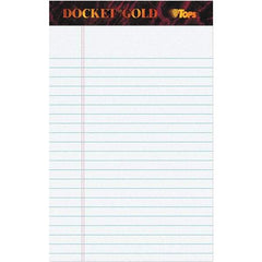 TOPS - 50 Sheet, 6 x 8", Narrow Writing Pad - White - Eagle Tool & Supply
