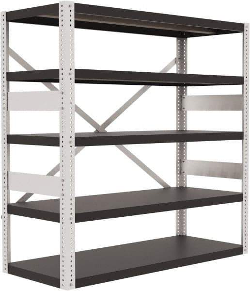 Valley Craft - 4 Shelf Starter Open Steel Shelving - 10,000 Lb Capacity, 60" Wide x 60" High x 24" Deep, Gray - Eagle Tool & Supply