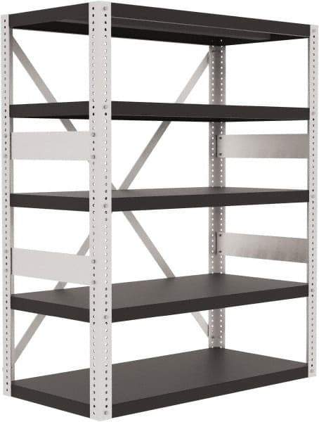 Valley Craft - 4 Shelf Starter Open Steel Shelving - 10,000 Lb Capacity, 48" Wide x 60" High x 24" Deep, Gray - Eagle Tool & Supply