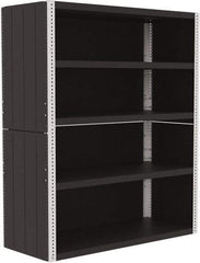 Valley Craft - 4 Shelves, 10,000 Lb Capacity, Enclosed Shelving - 60" Wide x 24" Deep x 72" High, Gray - Eagle Tool & Supply