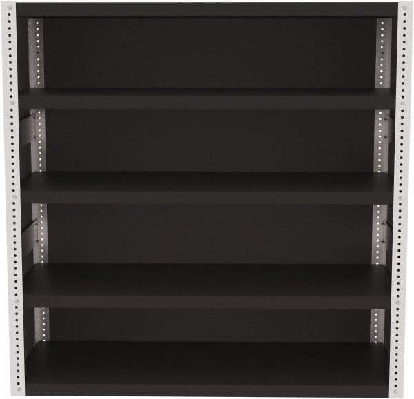 Valley Craft - 4 Shelves, 10,000 Lb Capacity, Enclosed Shelving - 60" Wide x 24" Deep x 60" High, Gray - Eagle Tool & Supply