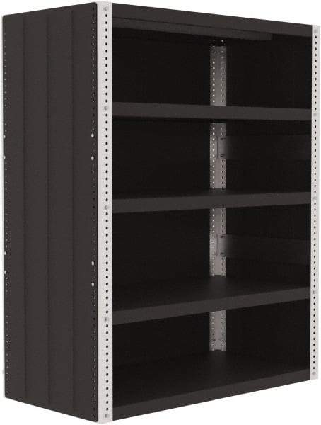 Valley Craft - 4 Shelves, 10,000 Lb Capacity, Enclosed Shelving - 48" Wide x 24" Deep x 60" High, Gray - Eagle Tool & Supply