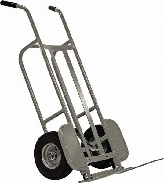 Valley Craft - 1,000 Lb Capacity 48" OAH Hand Truck - Dual Handle, Aluminum, Pneumatic Wheels - Eagle Tool & Supply