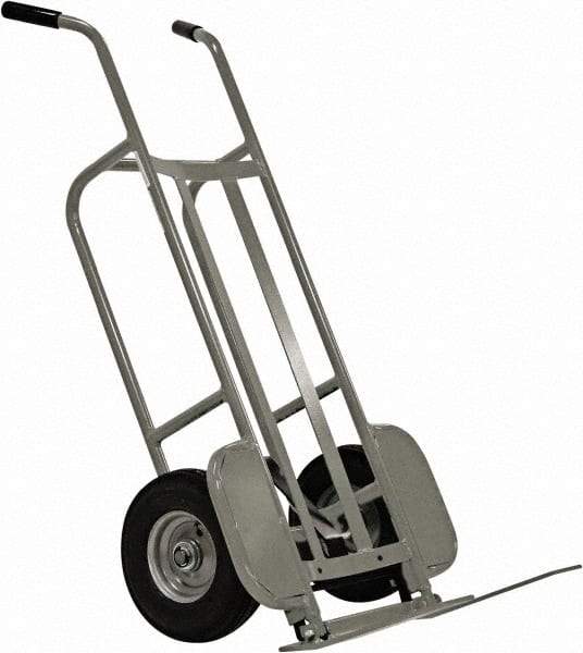 Valley Craft - 1,000 Lb Capacity 48" OAH Hand Truck - Dual Handle, Aluminum, Pneumatic Wheels - Eagle Tool & Supply