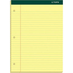 TOPS - 100 Sheet, 8-1/2 x 11-3/4", Legal/Wide (Style) Writing Pad - Canary - Eagle Tool & Supply