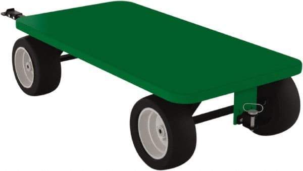 Valley Craft - 2,000 Lb Capacity Steel Quad Steer Trailer System - Steel Deck, 36" OAW, 72" Platform Length x 19-1/2" Platform Height, Pneumatic Casters - Eagle Tool & Supply