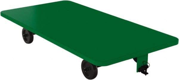 Valley Craft - 2,000 Lb Capacity Steel Quad Steer Trailer System - Steel Deck, 48" OAW, 96" Platform Length x 16-1/5" Platform Height, Mold On Rubber Casters - Eagle Tool & Supply