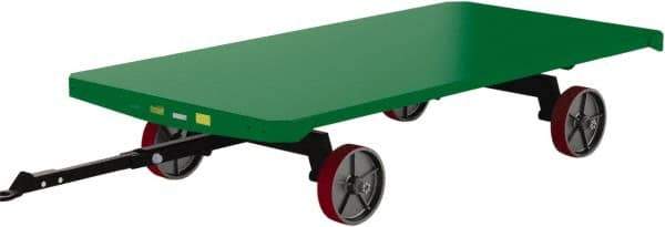 Valley Craft - 4,000 Lb Capacity Steel Quad Steer Trailer System - Steel Deck, 48" OAW, 96" Platform Length x 19-1/2" Platform Height, Polyurethane Casters - Eagle Tool & Supply