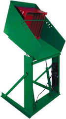 Valley Craft - 4,000 Lb Load Capacity, Steel Box Dumper - 66" Wide x 36" Long x 60" High, Green - Eagle Tool & Supply