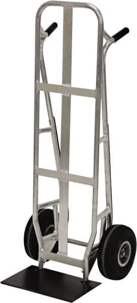 Valley Craft - 600 Lb Capacity 51" OAH Hand Truck - Dual Loop Handle, Aluminum, Pneumatic Wheels - Eagle Tool & Supply