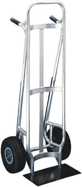 Valley Craft - 600 Lb Capacity 51" OAH Hand Truck - Dual Loop Handle, Aluminum, Pneumatic Wheels - Eagle Tool & Supply