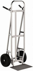 Valley Craft - 600 Lb Capacity 51" OAH Hand Truck - Dual Loop Handle, Aluminum, Pneumatic Wheels - Eagle Tool & Supply