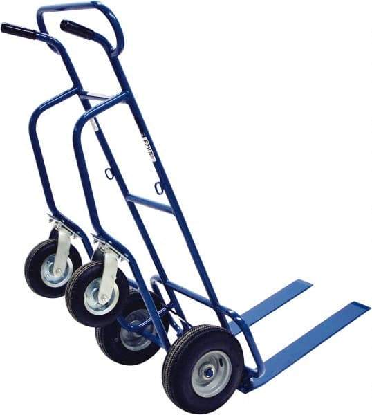 Valley Craft - 600 Lb Capacity 62" OAH Hand Truck - Dual Loop Handle, Steel, Pneumatic Wheels - Eagle Tool & Supply