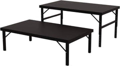 Valley Craft - 48 Wide x 84" Deep x 28" High, Steel Work Table - 14 Gauge Stainless Steel Top, Adjustable Height Legs, Gray - Eagle Tool & Supply