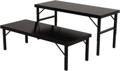 Valley Craft - 34 Wide x 84" Deep x 28" High, Steel Work Table - 14 Gauge Stainless Steel Top, Adjustable Height Legs, Gray - Eagle Tool & Supply