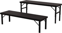 Valley Craft - 28 Wide x 96" Deep x 28" High, Steel Work Table - 14 Gauge Stainless Steel Top, Adjustable Height Legs, Gray - Eagle Tool & Supply